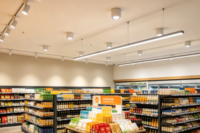 2 Combined KEOU spotlights, downlights & ceiling lights for chain department supermarkets