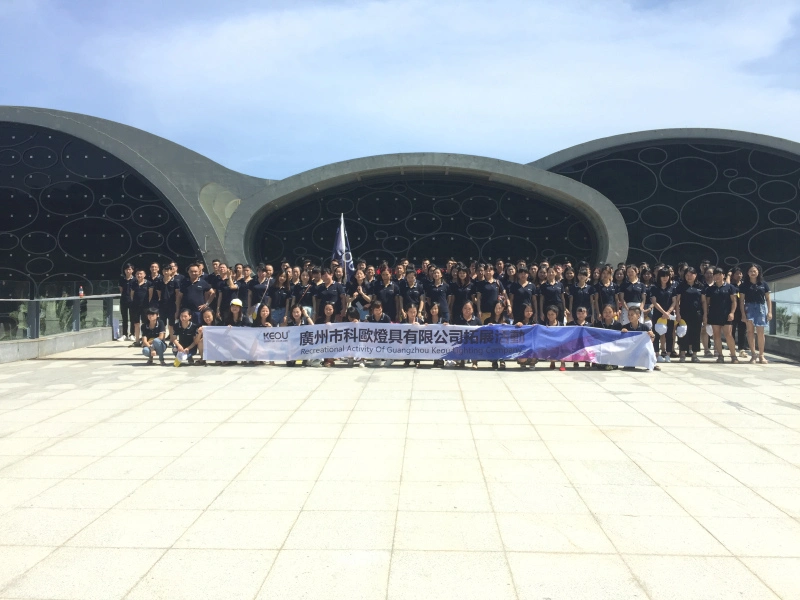 3 Group photo of all KEOU Lighting staff during outdoor team building activity