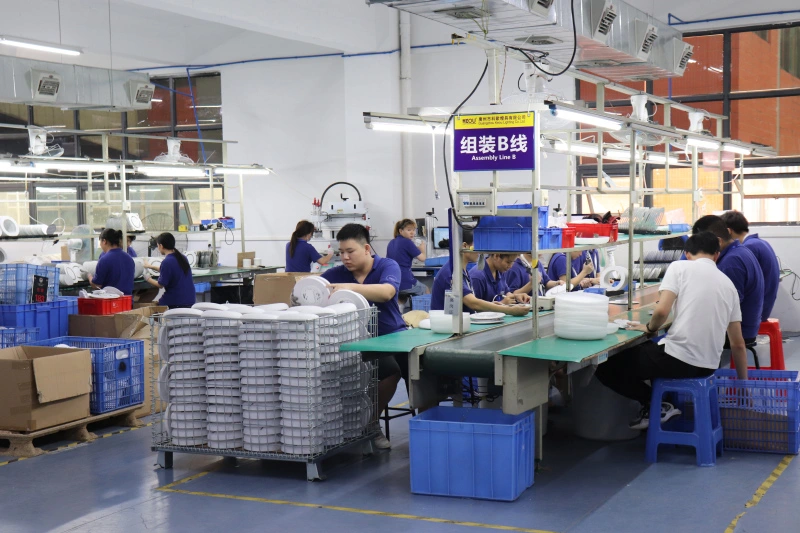 Production Workshop (2)KEOU Assembly Line B workshop producing frameless LED panel lights